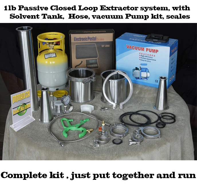 1lb Passive Closed Loop Extractor system, with Solvent Tank, Hose, vacuum Pump kit, scales